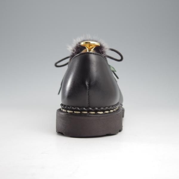 美品★パラブーツ SIZE 39【定価￥107,800-★VISON(ミンクファー)仕様/ミカエル/MICHAEL】チロリアンシューズ/黒/メンズ/Paraboot★k611