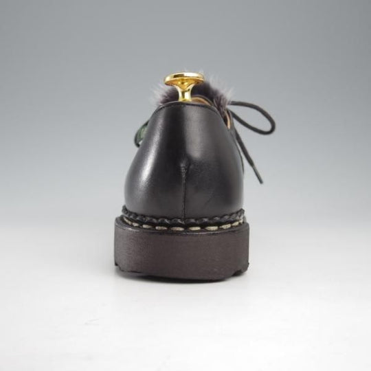 美品★パラブーツ SIZE 39【定価￥107,800-★VISON(ミンクファー)仕様/ミカエル/MICHAEL】チロリアンシューズ/黒/メンズ/Paraboot★k611