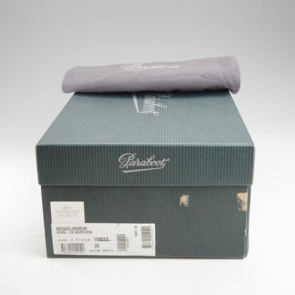 美品★パラブーツ SIZE 39【定価￥107,800-★VISON(ミンクファー)仕様/ミカエル/MICHAEL】チロリアンシューズ/黒/メンズ/Paraboot★k611
