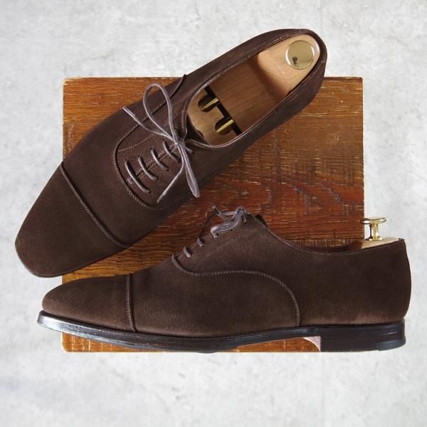 美品★クロケット&ジョーンズ 9D【定価￥132,000-★AUDLEY/オードリー】ハンドグレードライン/スエード/濃茶/Crockett&Jones★k615