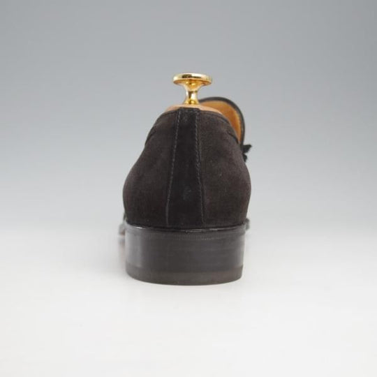 未使用★(伊)タニノクリスチー SIZE 9【デッドストック品★タッセルローファー/ENGLOSO】スエード/黒/メンズ/TANINO CRISCI★k616