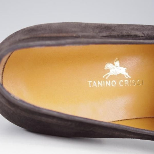 未使用★(伊)タニノクリスチー SIZE 9【デッドストック品★タッセルローファー/ENGLOSO】スエード/黒/メンズ/TANINO CRISCI★k616