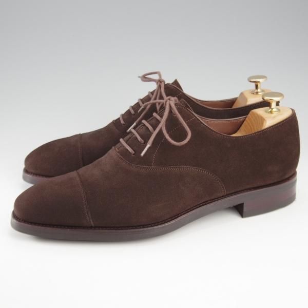 極美品★(スペイン製)カルミナ SIZE 8.5【定価￥72,600-★ストレートチップ/80386】RAINラスト/スエード/濃茶/メンズ/CARMINA★k617