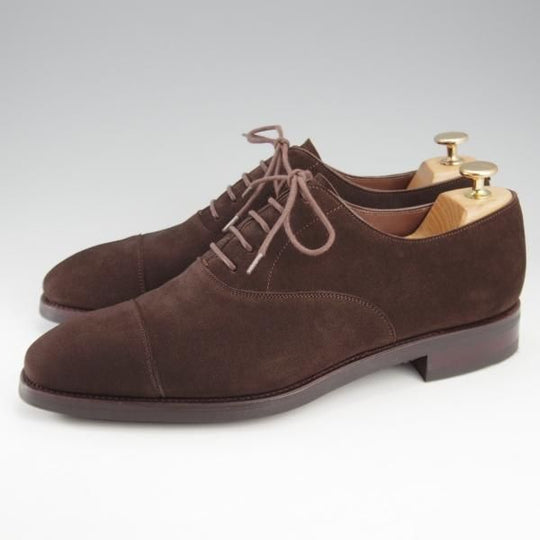 極美品★(スペイン製)カルミナ SIZE 8.5【定価￥72,600-★ストレートチップ/80386】RAINラスト/スエード/濃茶/メンズ/CARMINA★k617