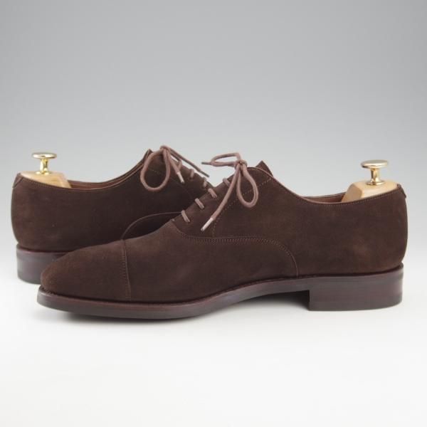 極美品★(スペイン製)カルミナ SIZE 8.5【定価￥72,600-★ストレートチップ/80386】RAINラスト/スエード/濃茶/メンズ/CARMINA★k617