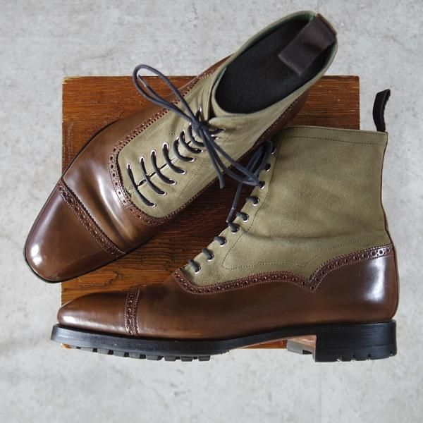 美品★カルミナ SIZE 7【オーダー価格11万円程度★茶系コードバン使用(アルマニャック色)/純正ツリー付】80450/ブーツ/CARMINA★k619