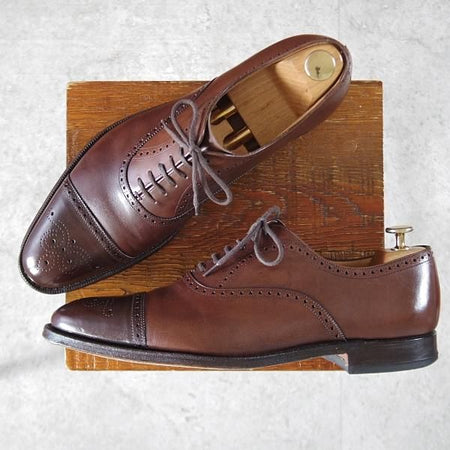 ★チャーチ 85F/UK8.5【定価￥170,500-★セミブローグ/TRONTO】136ラスト/カーフ/濃茶/メンズ/Church's★k621