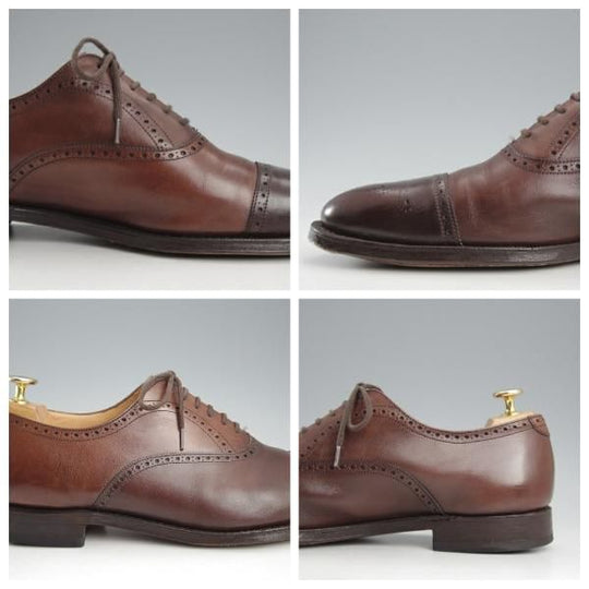 ★チャーチ 85F/UK8.5【定価￥170,500-★セミブローグ/TRONTO】136ラスト/カーフ/濃茶/メンズ/Church's★k621