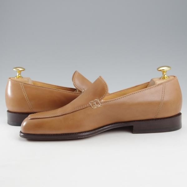 極美品★(伊)タニノクリスチー SIZE 5【定価10万円以上★ALFONSO 2/ローファー】スリッポン/カーフ/薄茶/メンズ/TANINO CRISCI★k623