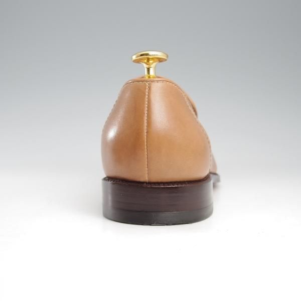 極美品★(伊)タニノクリスチー SIZE 5【定価10万円以上★ALFONSO 2/ローファー】スリッポン/カーフ/薄茶/メンズ/TANINO CRISCI★k623