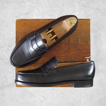 極美品★J.M.ウエストン 5.5C【現行定価￥137,500-★180/コインローファー】41ラスト/ボックスカーフ/黒/Weston/ウェストン★k628