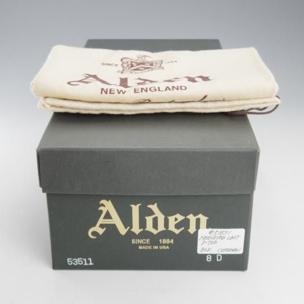 美品★オールデン 8D【定価￥182,600-★コードバン仕様/モディファイドラスト】53511/プレーントゥ/黒/メンズ/ALDEN★k636
