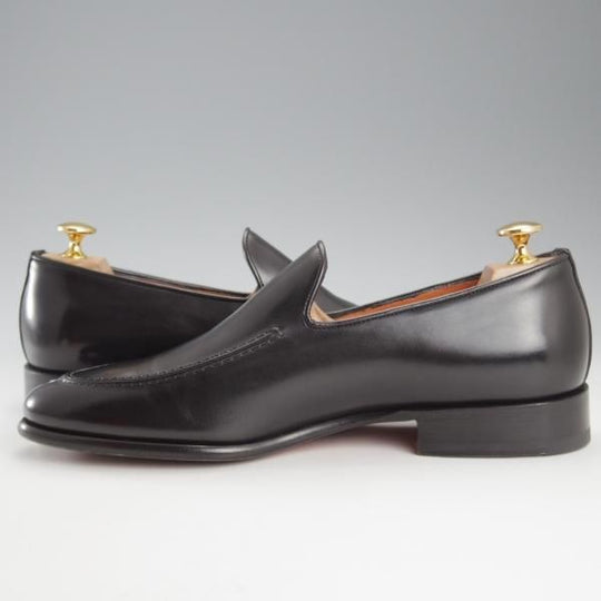 極美品★(伊)サントーニ SIZE 5.5【★ローファー/17237】スリッポン/カーフ/黒/メンズ/Santoni★k639