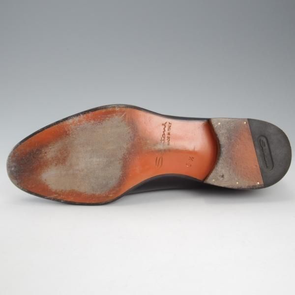 極美品★(伊)サントーニ SIZE 5.5【★ローファー/17237】スリッポン/カーフ/黒/メンズ/Santoni★k639