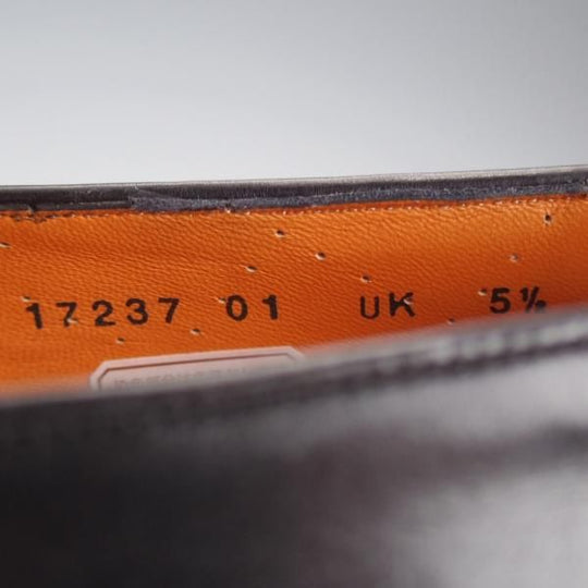 極美品★(伊)サントーニ SIZE 5.5【★ローファー/17237】スリッポン/カーフ/黒/メンズ/Santoni★k639