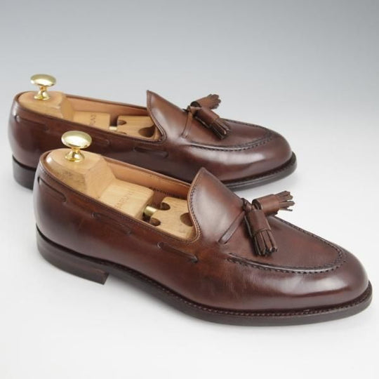 極美品★クロケット&ジョーンズ 5.5E【定価￥99,000-★CAVENDISH 2/キャベンディッシュ】タッセルローファー/濃茶/Crockett&Jones★k640