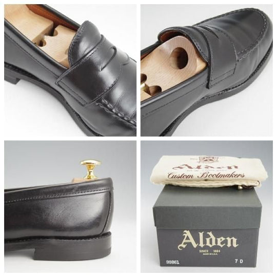 ★オールデン 7D【現行定価13万円程度★BEAMS PLUS別注/ビームス/99861】ヴァンラスト/コインローファー/カーフ/黒/メンズ/ALDEN★k642