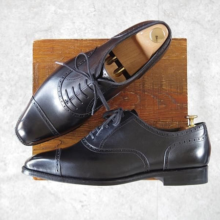 ほぼ未使用★RAYMAR/レイマー SIZE 9.5【定価￥33,500-★(仏)アノネイ社のボカルカーフ/Letty】クォーターブローグ/黒/メンズ★k645