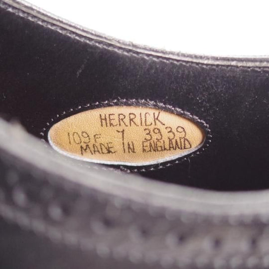 美品★(英)アルフレッド・サージェント 7F【上級★エクスクルーシブライン/HERRICK】109ラスト/セミブローグ/黒/ALFRED SARGENT★k646