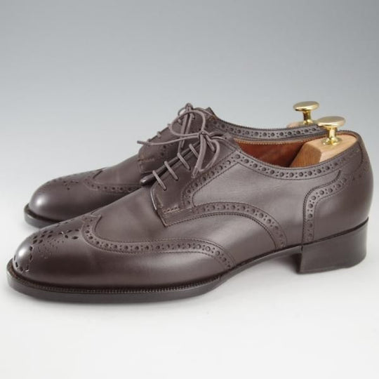 ★浅草コブラー UK7程度【注文価格20万円以上★純正ツリー付/フルハンドメイド】フルブローグ/濃茶/The Asakusa Cobbler★k648