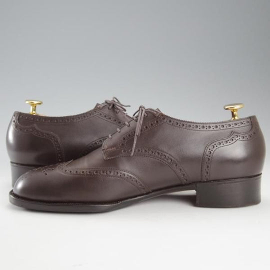 ★浅草コブラー UK7程度【注文価格20万円以上★純正ツリー付/フルハンドメイド】フルブローグ/濃茶/The Asakusa Cobbler★k648