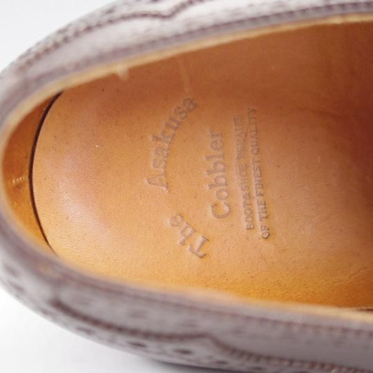 ★浅草コブラー UK7程度【注文価格20万円以上★純正ツリー付/フルハンドメイド】フルブローグ/濃茶/The Asakusa Cobbler★k648