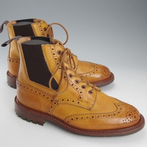トリッカーズ バートン 美品 7 トリッカーズ SIZE 7【ムフロン革/カントリ−ブーツ/サイドゴア/薄茶