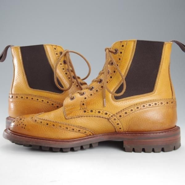 トリッカーズ SIZE 7【ムフロン革/カントリ−ブーツ/サイドゴア/薄茶