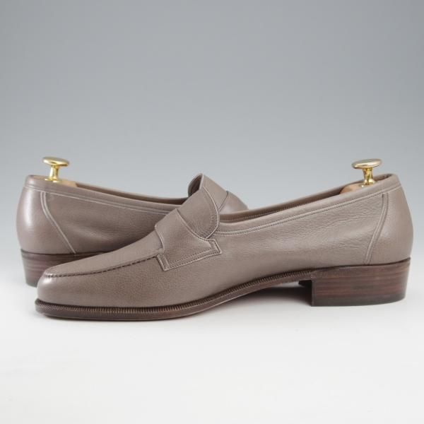 未使用★(伊)BONORA/ボノーラ SIZE 41.5【デッドストック品★ストラップローファー/灰】スリッポン/シボ革/メンズ★k653