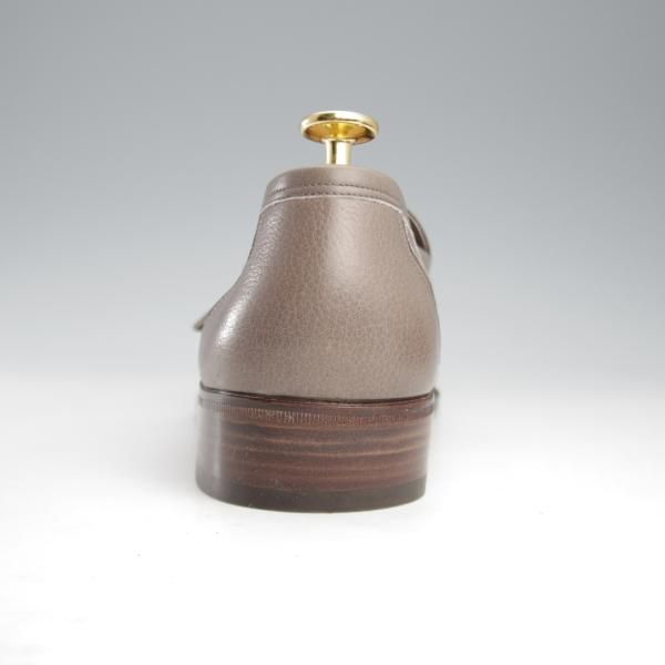 未使用★(伊)BONORA/ボノーラ SIZE 41.5【デッドストック品★ストラップローファー/灰】スリッポン/シボ革/メンズ★k653