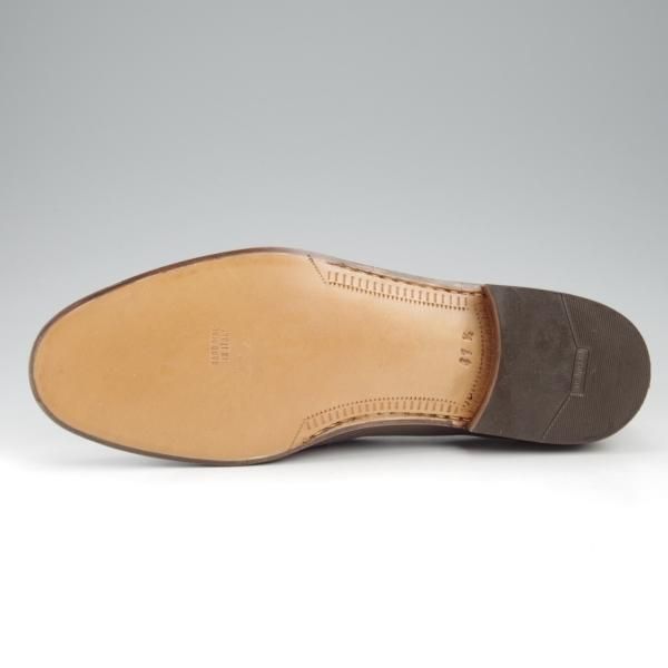 未使用★(伊)BONORA/ボノーラ SIZE 41.5【デッドストック品★ストラップローファー/灰】スリッポン/シボ革/メンズ★k653