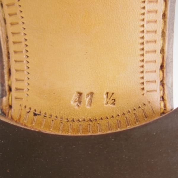 未使用★(伊)BONORA/ボノーラ SIZE 41.5【デッドストック品★ストラップローファー/灰】スリッポン/シボ革/メンズ★k653