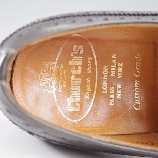 極上★チャーチ 60F/UK6【旧チャーチ★73ラスト/CULLEN】フルブローグ/アパルーサカーフ/黒/メンズ/Church's★k656