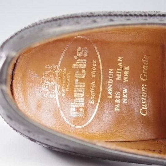 極上★チャーチ 60F/UK6【旧チャーチ★73ラスト/CULLEN】フルブローグ/アパルーサカーフ/黒/メンズ/Church's★k656