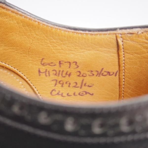 極上★チャーチ 60F/UK6【旧チャーチ★73ラスト/CULLEN】フルブローグ/アパルーサカーフ/黒/メンズ/Church's★k656