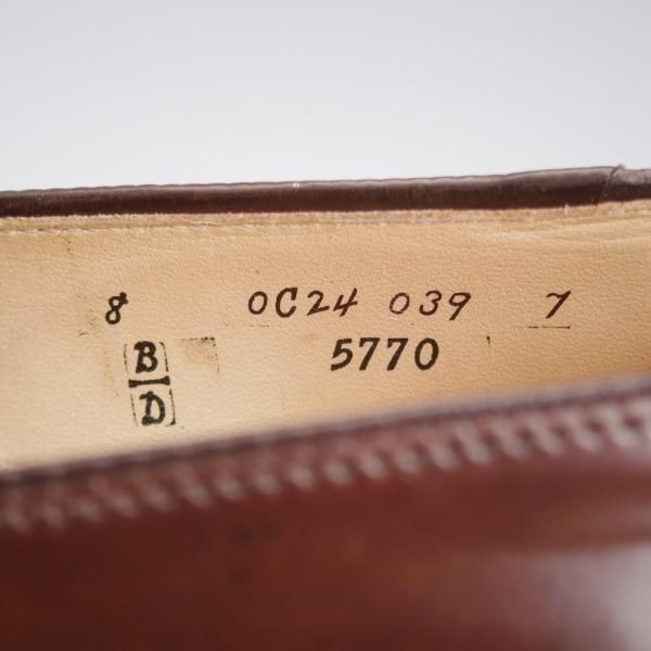 極上★オールデン 8D【現行定価18万円程度★コードバン仕様/5770】コインローファー/バーガンディー/#8/赤茶/メンズ/ALDEN★k658