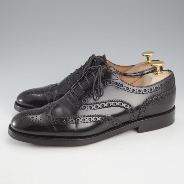 極上★チャーチ(レディース) SIZE 37.5【定価￥176,000-★バーウッド/BURWOOD WG】ポリッシュドバインダーカーフ/黒/Church's★k659