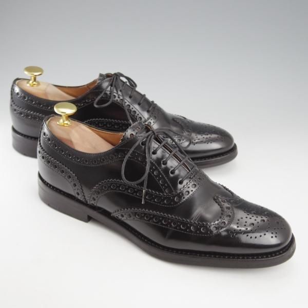 極上★チャーチ(レディース) SIZE 37.5【定価￥176,000-★バーウッド/BURWOOD WG】ポリッシュドバインダーカーフ/黒/Church's★k659