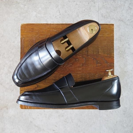 ★クロケット&ジョーンズ 6.5E【定価￥132,000-★(英)ジョージクレバリー別注/ローファー/OWEN】スリッポン/黒/Crockett&Jones★k661