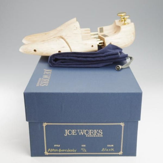 未使用★(台東区)ジョーワークス SIZE 7.5【注文価格￥107,800〜★(独)ワインハイマー社のカーフ/純正ツリー付】Uチップ/JOE WORKS★k663