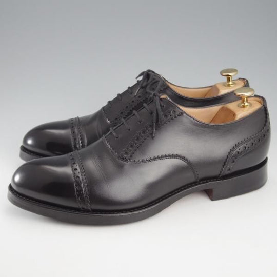 極上★チャーチ 75F/UK7.5【★SHAVINGTON/シャビントン/160ラスト】パンチドキャップトゥ/カーフ/黒/メンズ/Church's★k666