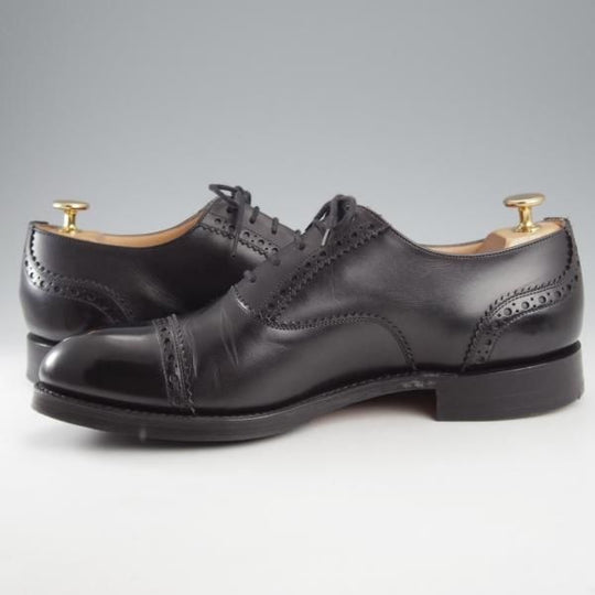 極上★チャーチ 75F/UK7.5【★SHAVINGTON/シャビントン/160ラスト】パンチドキャップトゥ/カーフ/黒/メンズ/Church's★k666