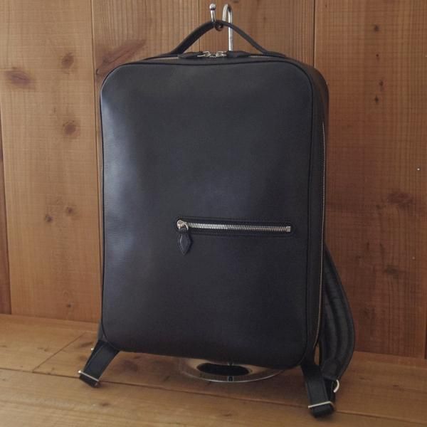 万双 双鞣和地 ビジネスリュック レザー バックパック　ブラック 美品☆万双【定価￥86,900-☆双鞣和地/ビジネスリュック/バック