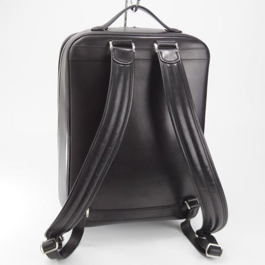 美品★万双【定価￥86,900-★双鞣和地/ビジネスリュック/バックパック/黒】レザー/メンズ&レディース/バッグ/デイパック/鞄★N5884
