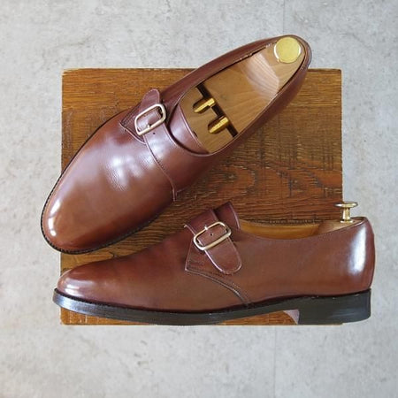 極上★ロイドフットウェア SIZE 8【貴重★(英)テクニック社製/Lloyd Footwear】モンクストラップ/カーフ/茶/メンズ/Technic★k674