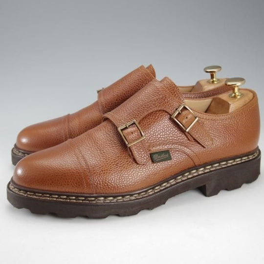 美品★パラブーツ SIZE 6.5【定価￥96,800-★ウィリアム/WILLIAM】マルシェソール/ダブルモンク/コニャック/茶/メンズ/Paraboot★k677