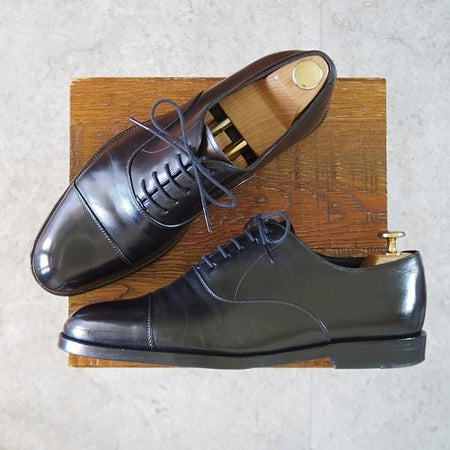 極上★(伊)タニノクリスチー SIZE 7【定価￥168,000-★ZANTELLO/最後期のストレートチップ】693/黒/メンズ/TANINO CRISCI★k679