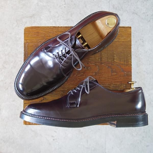 極上★オールデン 7.5D【定価￥184,800-★コードバン仕様/990/(香港)TASSELS別注】バリーラスト/プレーントゥ/赤茶/メンズ/ALDEN★k683