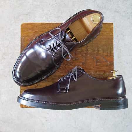 極上★オールデン 7.5D【定価￥184,800-★コードバン仕様/990/(香港)TASSELS別注】バリーラスト/プレーントゥ/赤茶/メンズ/ALDEN★k683