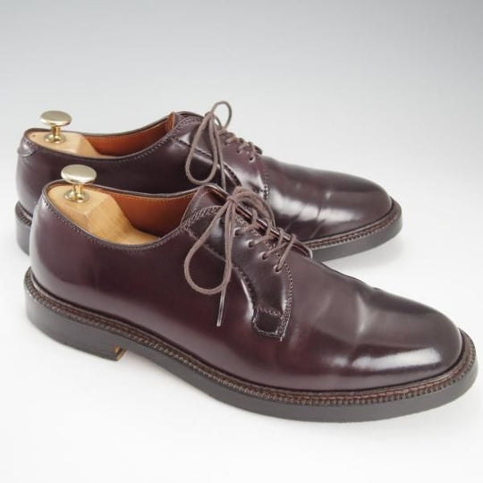 極上★オールデン 7.5D【定価￥184,800-★コードバン仕様/990/(香港)TASSELS別注】バリーラスト/プレーントゥ/赤茶/メンズ/ALDEN★k683